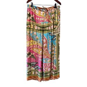 Haute Hippie XL Wide Leg Pants Boho electric Multicolor flowing silhouette funky